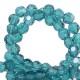 Faceted glass beads 4mm round Danube blue-pearl shine coating